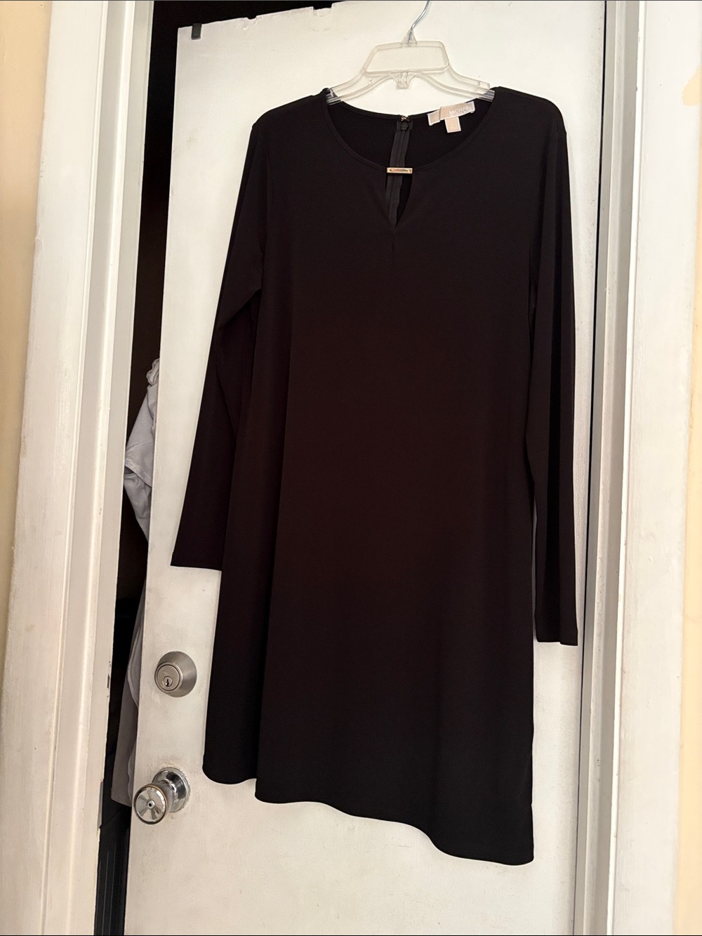 Michael Kors Black Long-Sleeve Shift Dress, size L.